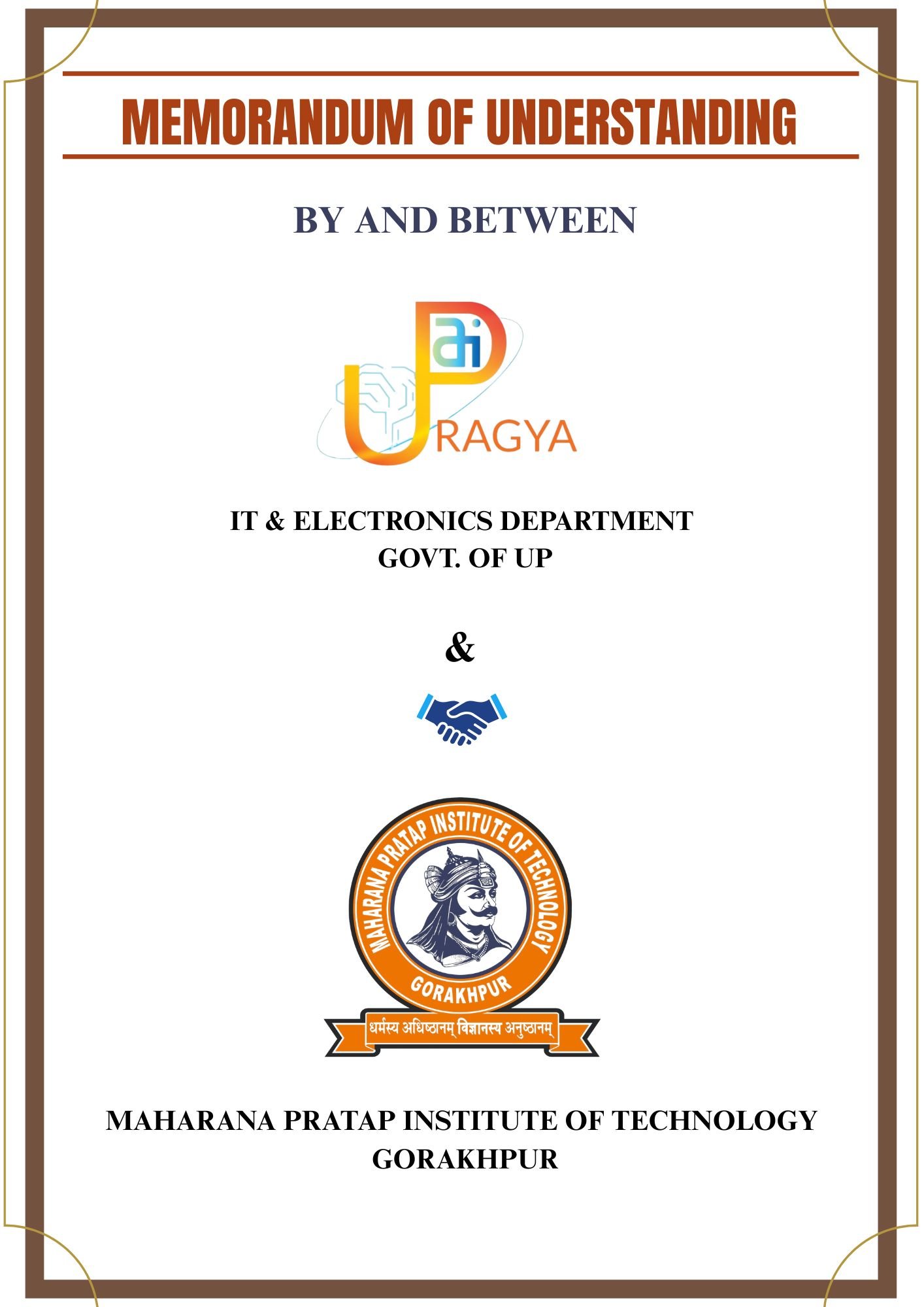 MoU signing – RajGYA (IT & Electronics Dept., Govt. of UP)